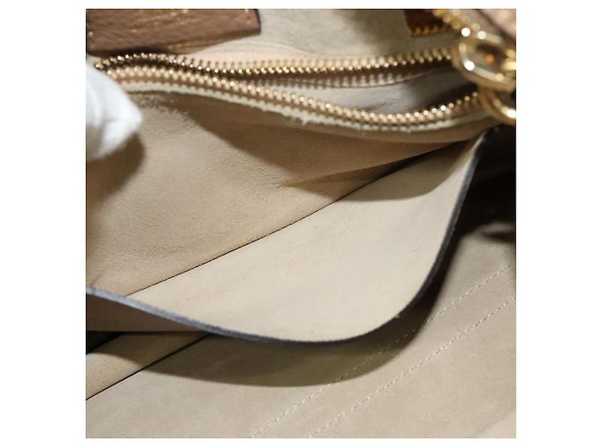 Chloé Borsa a mano in pelle Chloe Hailey 2 vie beige oro Auth am8424 D'oro - vista 23