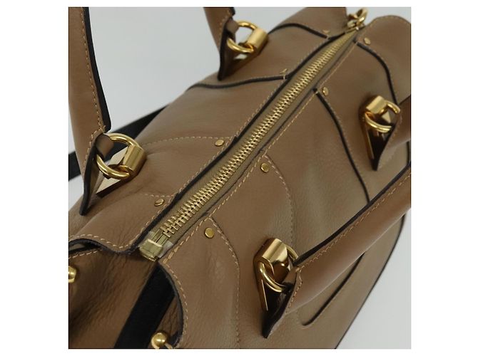 Chloé Borsa a mano in pelle Chloe Hailey 2 vie beige oro Auth am8424 D'oro - vista 6