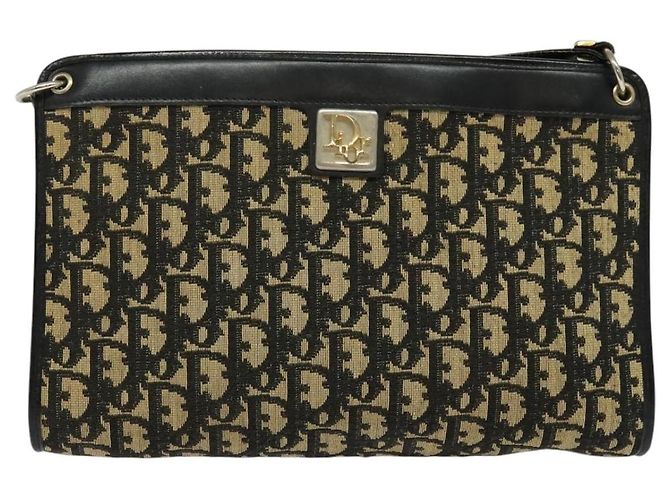 Borsa a Spalla Christian Dior Blu Navy Oro Auth BD1963 D'oro - vista 13