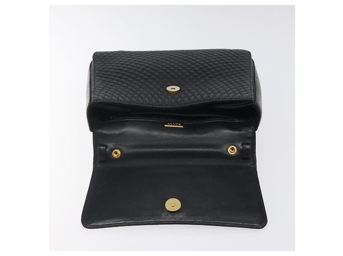 BALLY Handtasche aus schwarzem Leder mit Gold Auth BA2293 Golden - Ansicht 10
