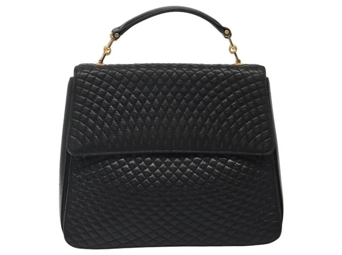BALLY Handtasche aus schwarzem Leder mit Gold Auth BA2293 Golden - Ansicht 13