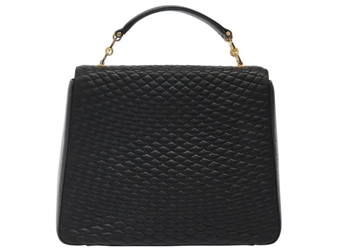BALLY Handtasche aus schwarzem Leder mit Gold Auth BA2293 Golden - Ansicht 2