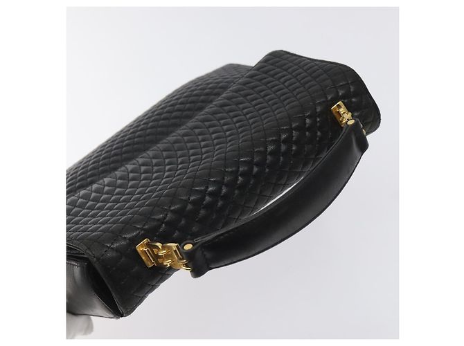 BALLY Handtasche aus schwarzem Leder mit Gold Auth BA2293 Golden - Ansicht 6