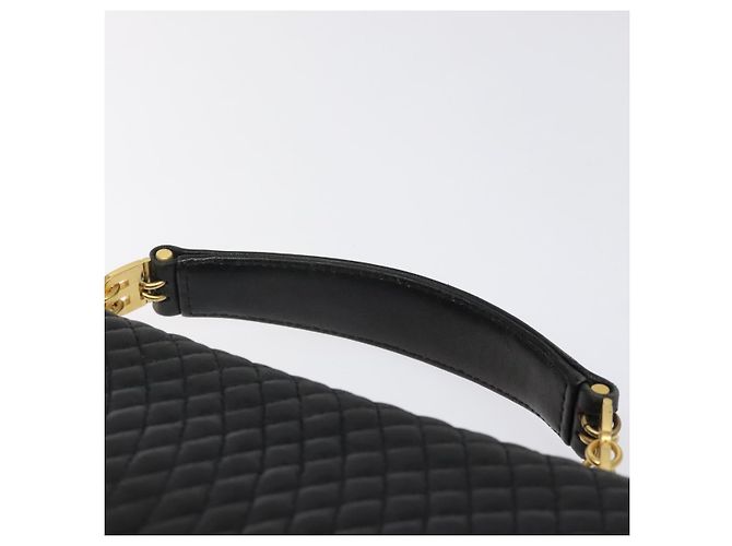 BALLY Handtasche aus schwarzem Leder mit Gold Auth BA2293 Golden - Ansicht 8