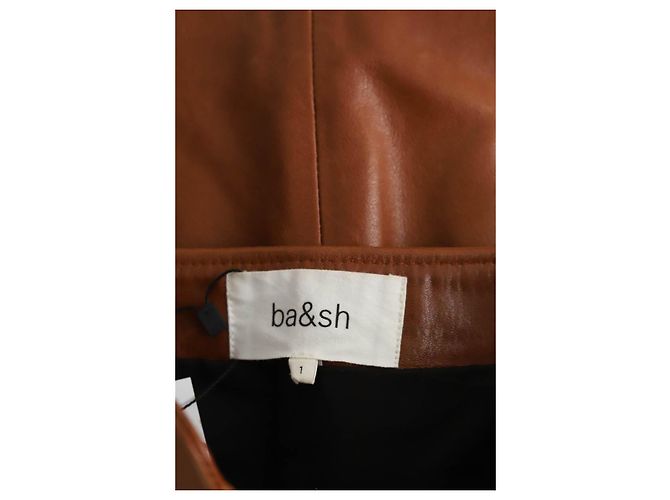 Bash Mini falda de cuero marrón - vista 5