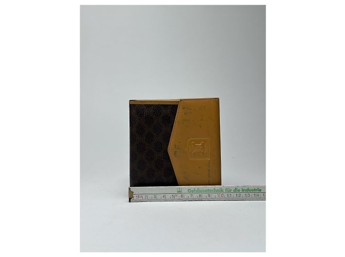 Triomphe Céline Vintage Celine Paris Leather Wallet yellow Brown - view 11