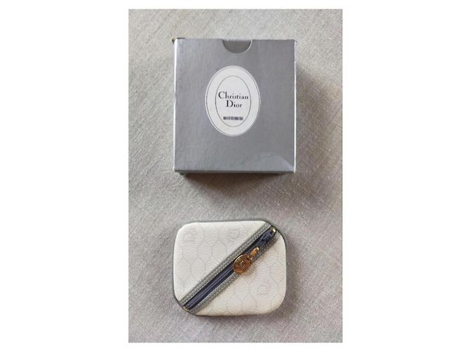 Christian Dior Vintage diagonal monogram wallet White Navy blue - view 2