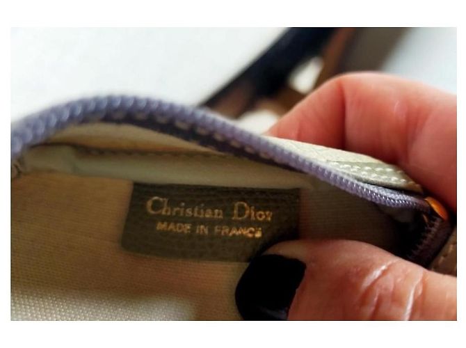 Christian Dior Vintage diagonal monogram wallet White Navy blue - view 3