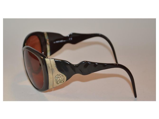 Óculos de sol oversized Roberto Cavalli castanhos de plástico Marrom - vista 2