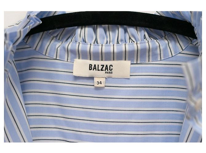 Mono Balzac Paris de Rayas Azul Blanco Algodón - vista 9