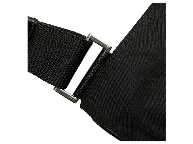 Prada Borsa a tracolla con zip in tessuto nero - vista 11