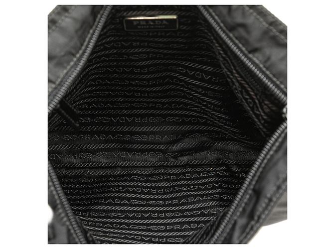Prada Borsa a tracolla con zip in tessuto nero - vista 4