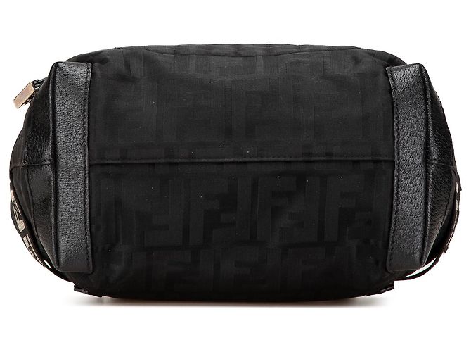 Borsa Fendi in nylon nero Zucca con zip - vista 3