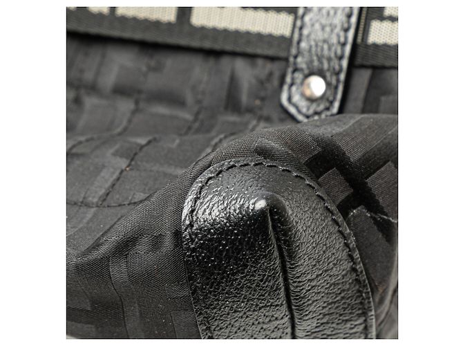 Borsa Fendi in nylon nero Zucca con zip - vista 8