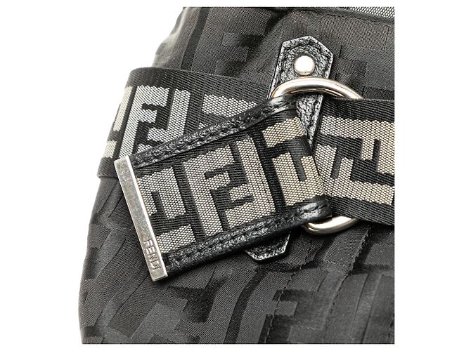Borsa Fendi in nylon nero Zucca con zip - vista 9