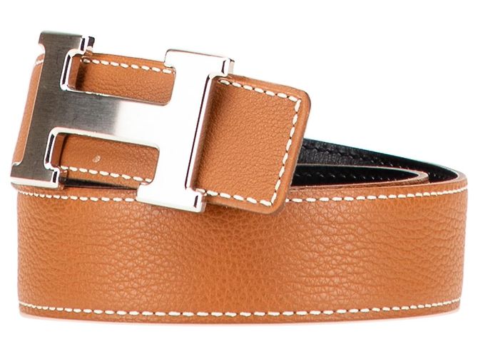 Cinturón reversible de cuero marrón Constance H de Hermès Castaño - vista 2