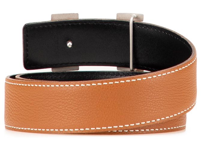 Cinturón reversible de cuero marrón Constance H de Hermès Castaño - vista 3