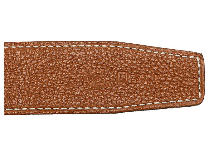 Cinturón reversible de cuero marrón Constance H de Hermès Castaño - vista 4