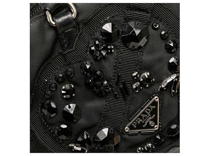 Borsa a cuore da sera in tessuto nero Prada - vista 6