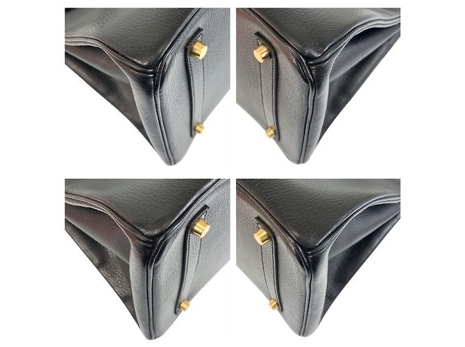 Borsa Hermès Birkin 35 nera con hardware dorato Nero - vista 3