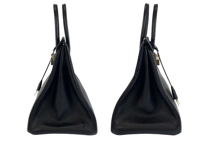 Borsa Hermès Birkin 35 nera con hardware dorato Nero - vista 8