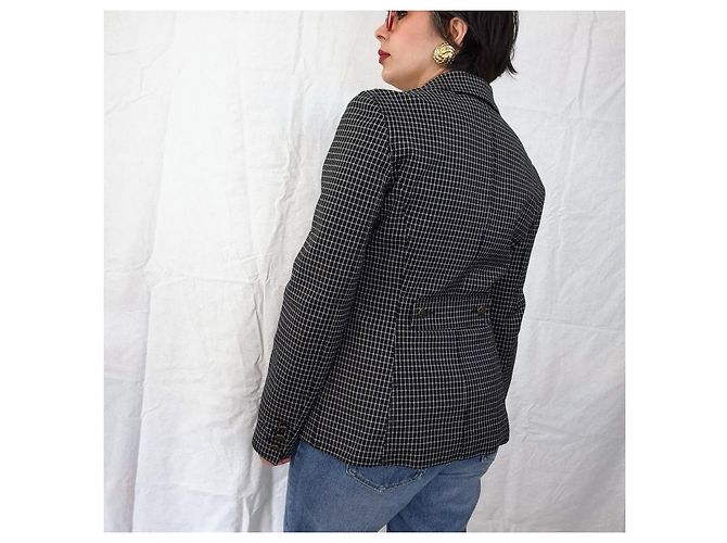 Moschino Jeans giacca a quadretti bianca e nera Nero Bianco - vista 12