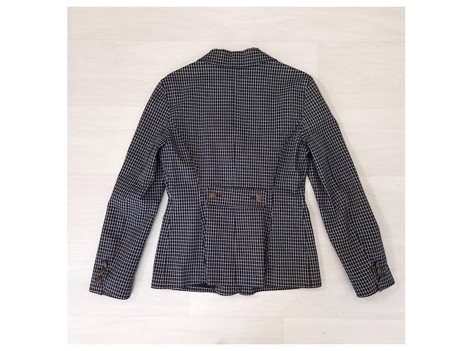Moschino Jeans giacca a quadretti bianca e nera Nero Bianco - vista 2