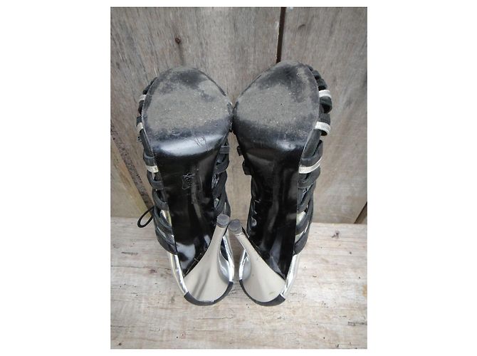 Décolleté Pierre Hardy in pelle nera e argento con tacco 11cm Nero - vista 5