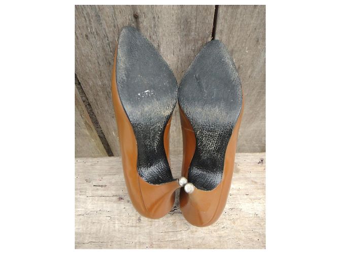 Autre Marque Régina Pumps aus Leder hellbraun 8 cm Absatz - Ansicht 6