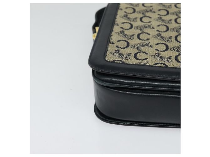 Céline Borsa a spalla CELINE C Sulky in tela blu navy e oro Auth ep8935 D'oro - vista 10