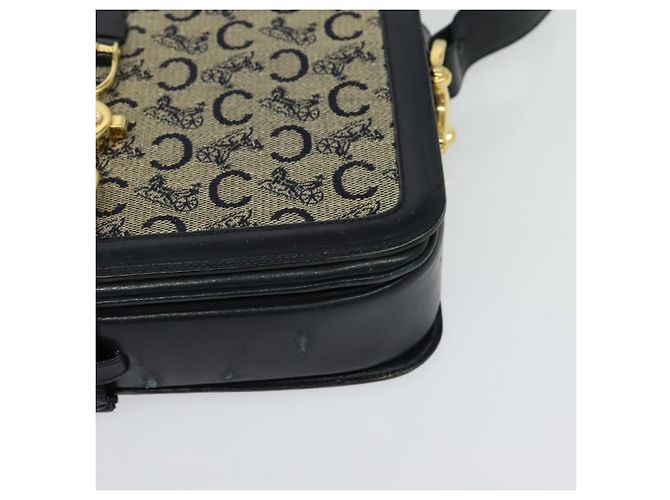 Céline Borsa a spalla CELINE C Sulky in tela blu navy e oro Auth ep8935 D'oro - vista 11