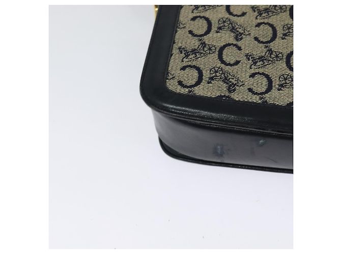 Céline Borsa a spalla CELINE C Sulky in tela blu navy e oro Auth ep8935 D'oro - vista 12