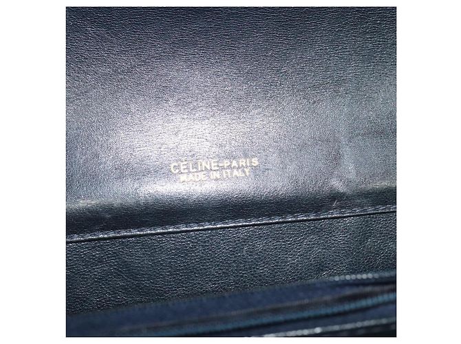 Céline Borsa a spalla CELINE C Sulky in tela blu navy e oro Auth ep8935 D'oro - vista 16
