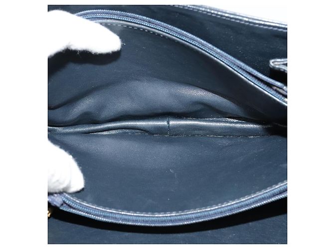 Céline Borsa a spalla CELINE C Sulky in tela blu navy e oro Auth ep8935 D'oro - vista 17