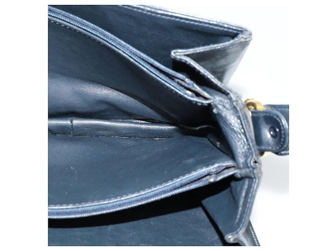 Céline Borsa a spalla CELINE C Sulky in tela blu navy e oro Auth ep8935 D'oro - vista 18