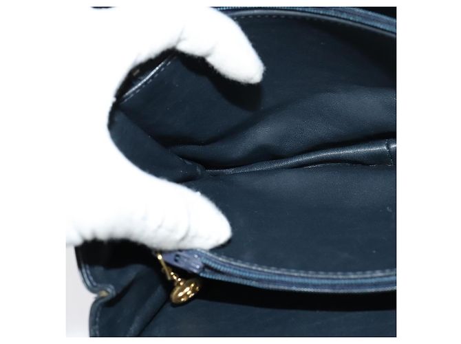 Céline Borsa a spalla CELINE C Sulky in tela blu navy e oro Auth ep8935 D'oro - vista 19