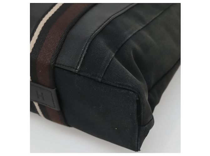 Troca Hermès HERMES Borsa Tote Verticale GM Tela Nera Argento Auth bs26094 Nero - vista 10
