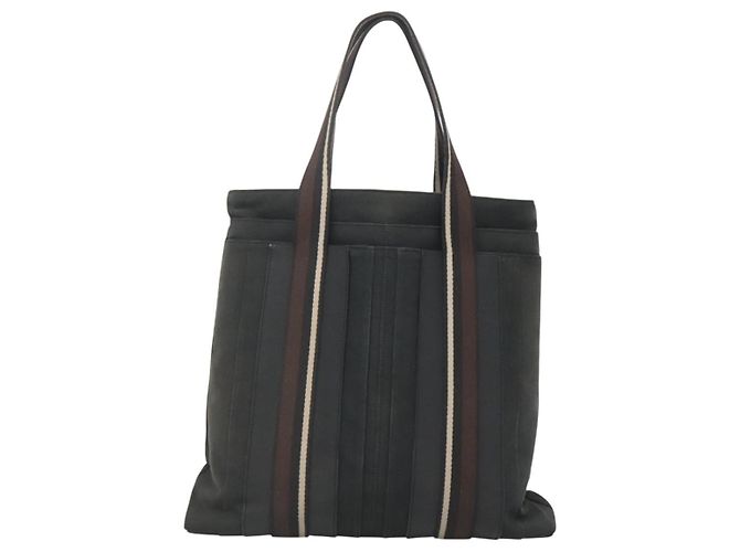 Troca Hermès HERMES Borsa Tote Verticale GM Tela Nera Argento Auth bs26094 Nero - vista 2