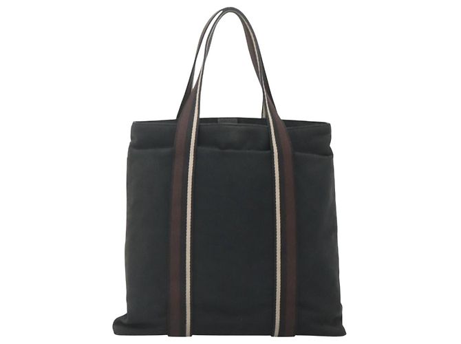Troca Hermès HERMES Borsa Tote Verticale GM Tela Nera Argento Auth bs26094 Nero - vista 3