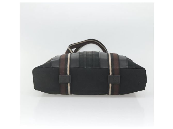Troca Hermès HERMES Borsa Tote Verticale GM Tela Nera Argento Auth bs26094 Nero - vista 9