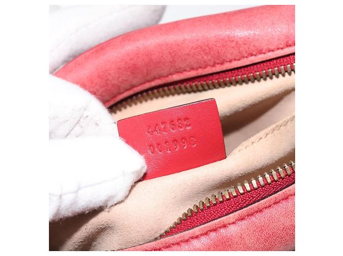 GUCCI GG Marmont Borsa a Spalla in Pelle Rossa Dorata 447632 Auth ep9033 - vista 20