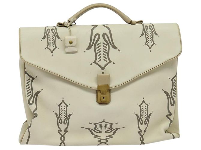 Autre Marque BOTTEGA VENETA Borsa a mano in pelle bianca e oro Auth bs25987 Bianco D'oro - vista 2
