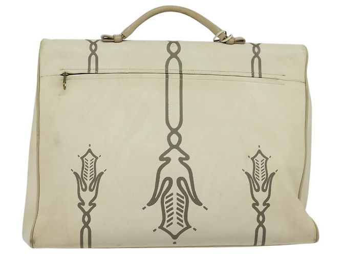 Autre Marque BOTTEGA VENETA Borsa a mano in pelle bianca e oro Auth bs25987 Bianco D'oro - vista 3