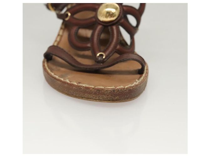 LOUIS VUITTON Décolleté in Pelle Marrone LV Auth bs25696 - vista 11