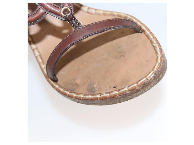 LOUIS VUITTON Décolleté in Pelle Marrone LV Auth bs25696 - vista 18
