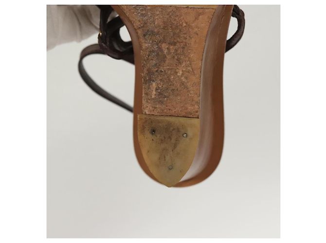 LOUIS VUITTON Décolleté in Pelle Marrone LV Auth bs25696 - vista 29