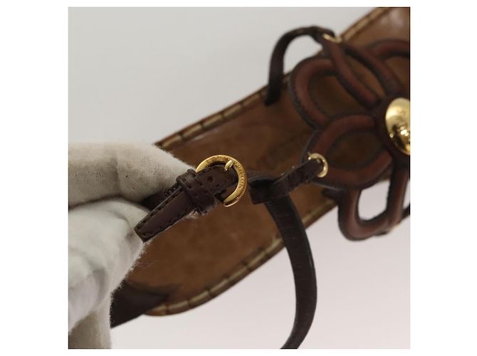 LOUIS VUITTON Décolleté in Pelle Marrone LV Auth bs25696 - vista 33