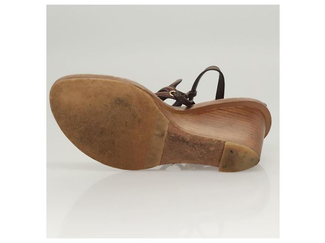 LOUIS VUITTON Décolleté in Pelle Marrone LV Auth bs25696 - vista 7