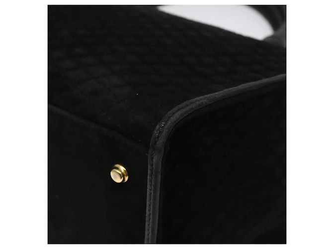 BALLY Borsa a mano trapuntata in pelle nera e oro Auth BD2177 Nero D'oro - vista 10