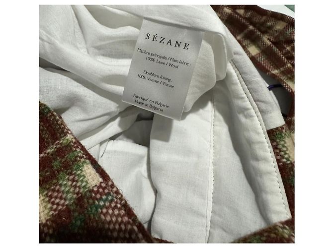 Mono de lana tartán SéZane Multicolor - vista 7